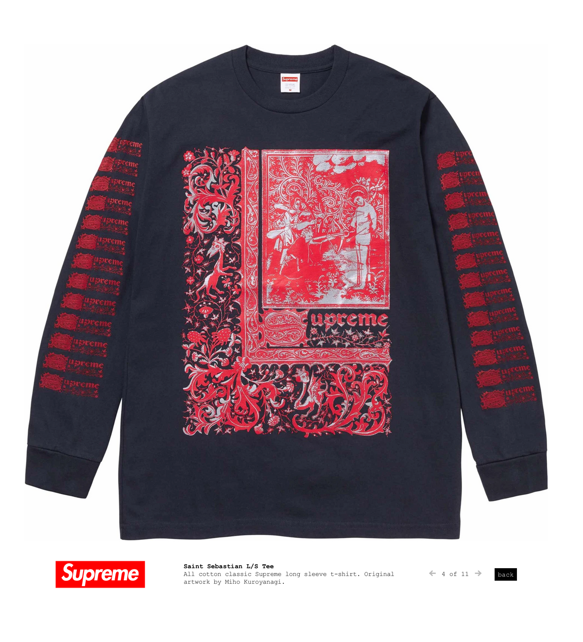 artwork for supreme l/s tee